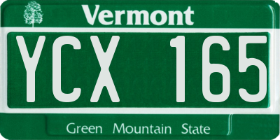 VT license plate YCX165