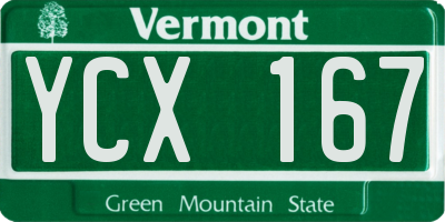 VT license plate YCX167