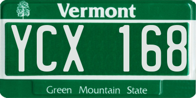 VT license plate YCX168