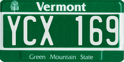 VT license plate YCX169