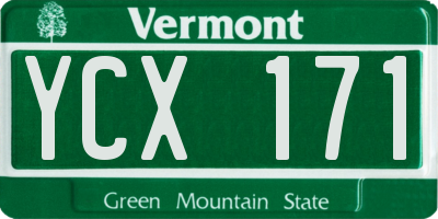 VT license plate YCX171