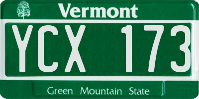 VT license plate YCX173