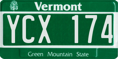 VT license plate YCX174