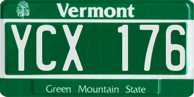 VT license plate YCX176