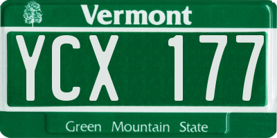 VT license plate YCX177