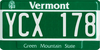 VT license plate YCX178