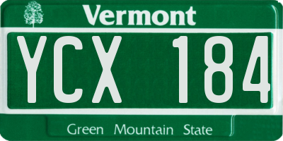VT license plate YCX184