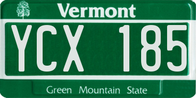VT license plate YCX185