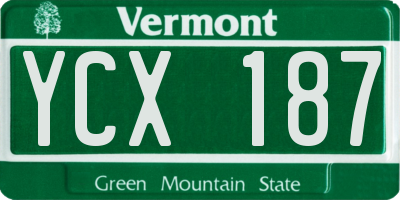 VT license plate YCX187