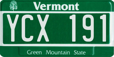 VT license plate YCX191