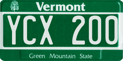 VT license plate YCX200