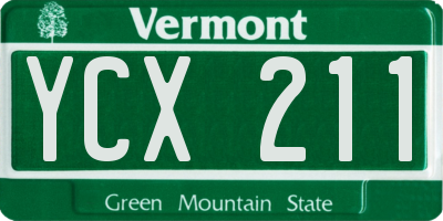 VT license plate YCX211