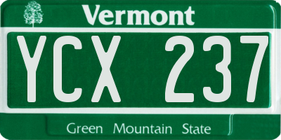 VT license plate YCX237