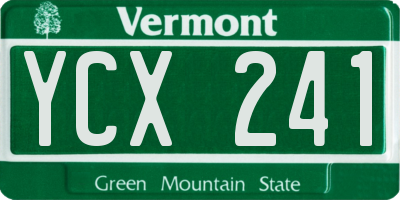 VT license plate YCX241