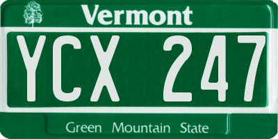 VT license plate YCX247