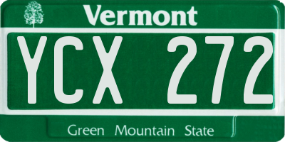 VT license plate YCX272