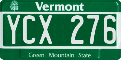 VT license plate YCX276