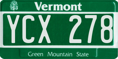 VT license plate YCX278