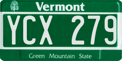 VT license plate YCX279