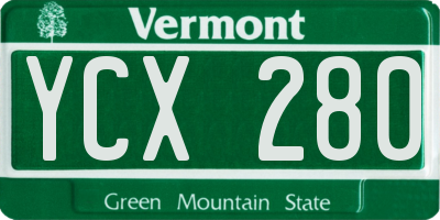 VT license plate YCX280