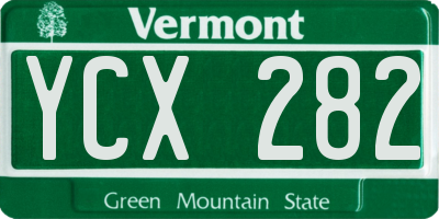 VT license plate YCX282