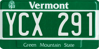VT license plate YCX291