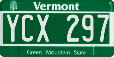 VT license plate YCX297