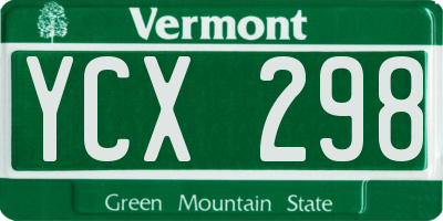 VT license plate YCX298