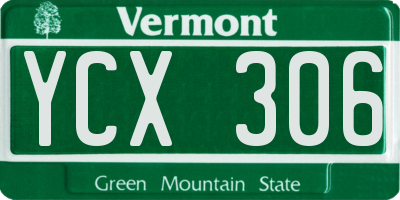 VT license plate YCX306