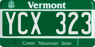 VT license plate YCX323