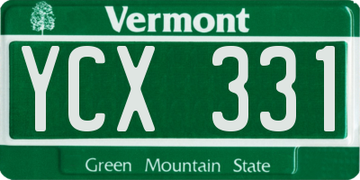 VT license plate YCX331