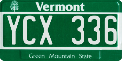 VT license plate YCX336