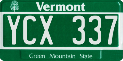 VT license plate YCX337