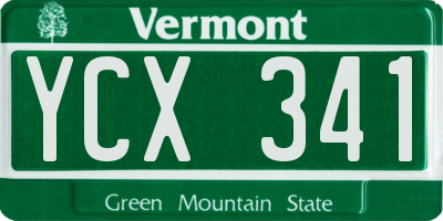 VT license plate YCX341