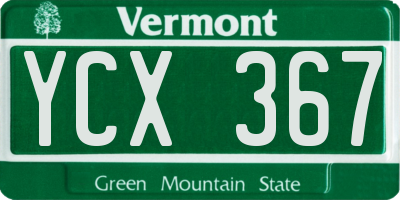 VT license plate YCX367