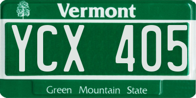 VT license plate YCX405