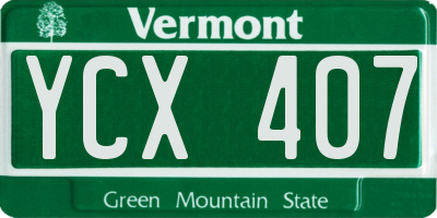 VT license plate YCX407