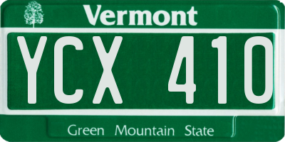 VT license plate YCX410