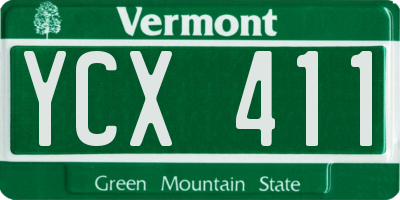 VT license plate YCX411