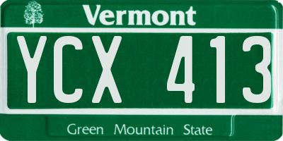 VT license plate YCX413