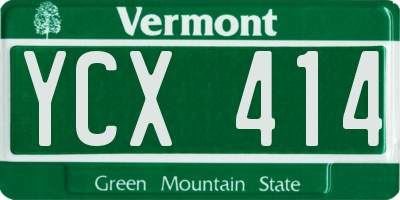 VT license plate YCX414