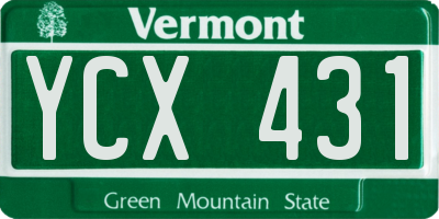 VT license plate YCX431