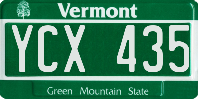 VT license plate YCX435