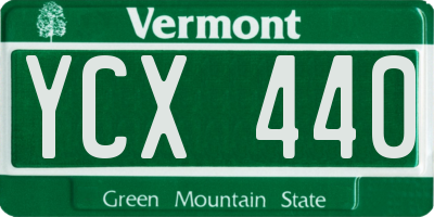 VT license plate YCX440