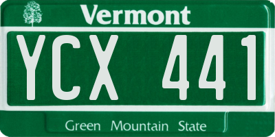 VT license plate YCX441