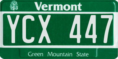 VT license plate YCX447