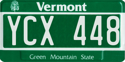 VT license plate YCX448