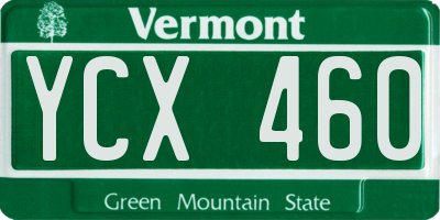 VT license plate YCX460