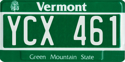 VT license plate YCX461
