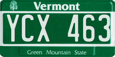 VT license plate YCX463